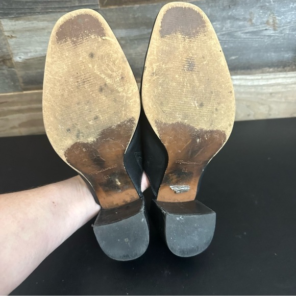 Madewell The Macarro Mule in True Black Block Heel Slip On Size Women 8.5 Clogs - Picture 8 of 9